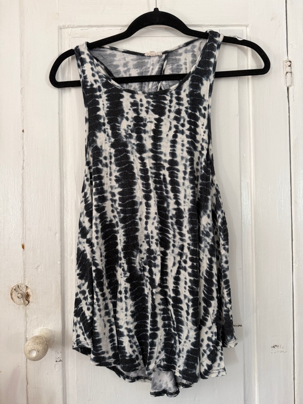 Black & White Tie-Dye Swing Tank Top